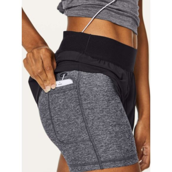 Lululemon Athletica Box It Out Short 5" Heathered Black Size 2 Athletic 1690 - Picture 12 of 12